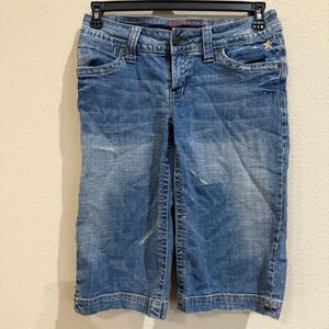 Hydraulic Denim Capri Shorts Size 11/12 Low Rise Star‎ Pocket Blue